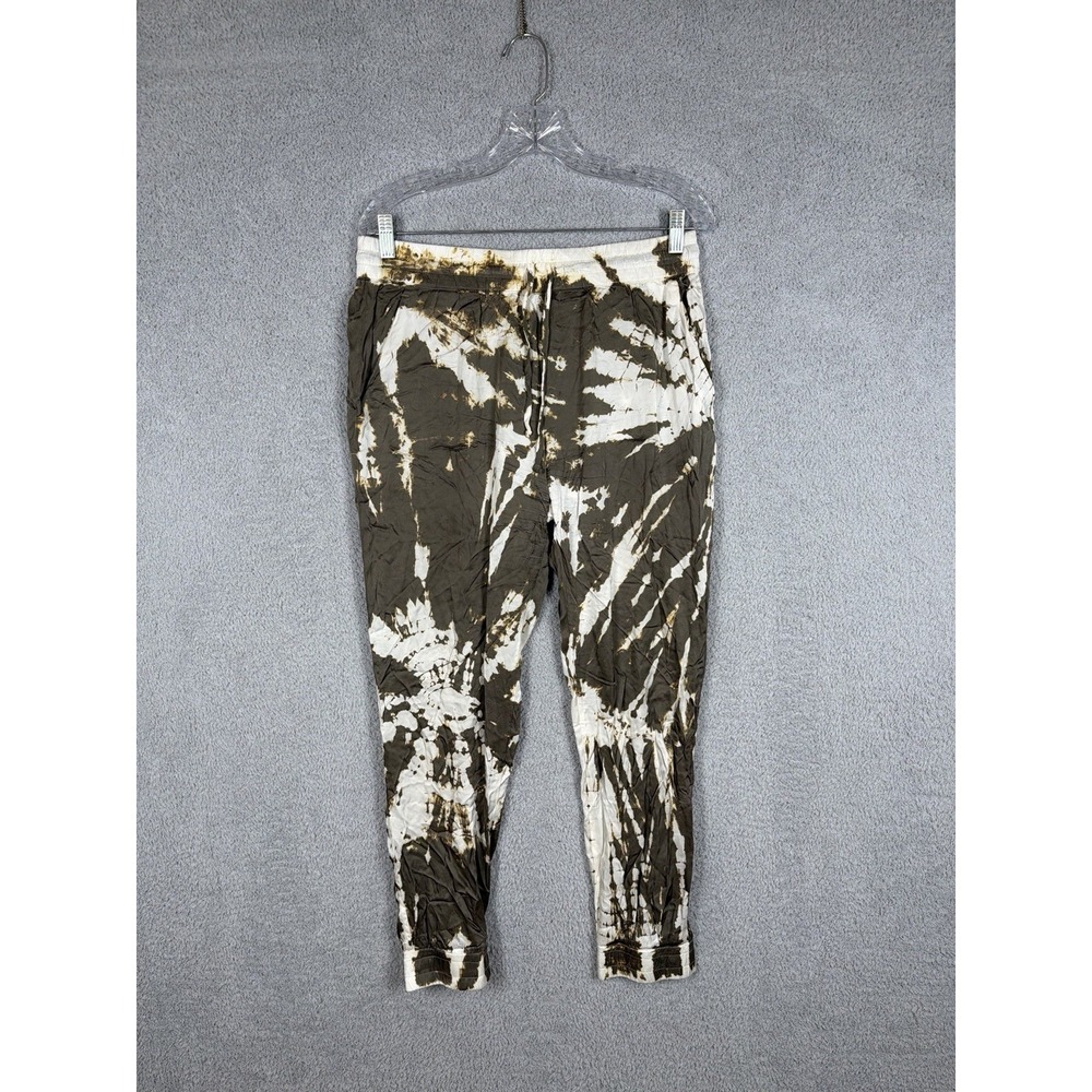 YOUNG FABULOUS‎ & BROKE Olive Green Cream Tie Dye Lightweight Jogger Pants M